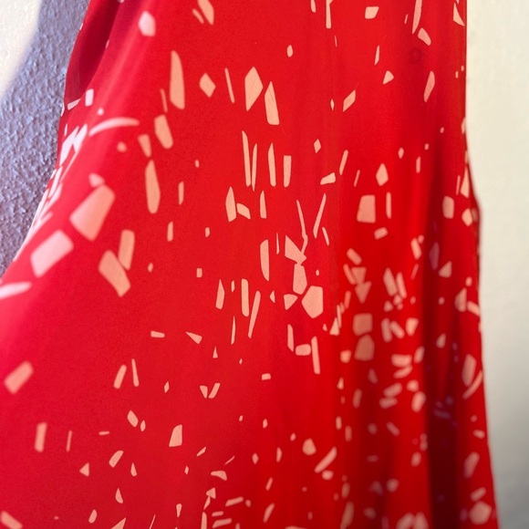Vintage Trigere Too Red Printed Silk Midi Dress Size 6 Romantic Fairy - Picture 4 of 6